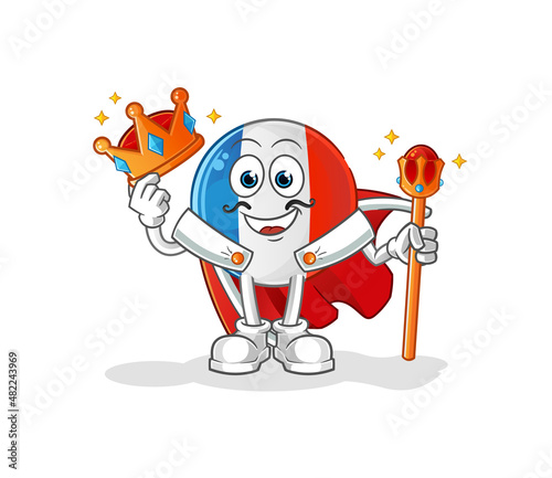 french flag king vector. cartoon character