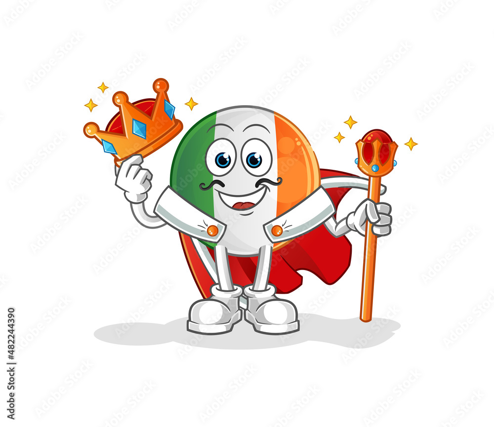 Obraz premium irish flag king vector. cartoon character