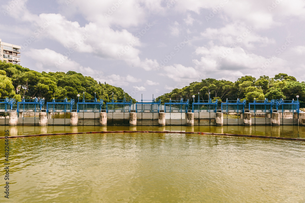 Dam a beautiful sunny day in the Saler area in Valencia Dam a beautiful sunny day in the Saler area in Valencia