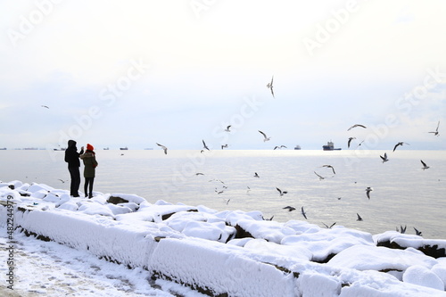 Photography People and snow view photos from Istanbul.