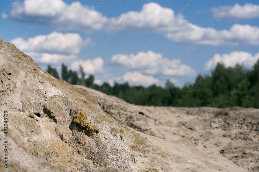 evaporite minerals on the sand at the lake evaporite minerals on the sand at the lake