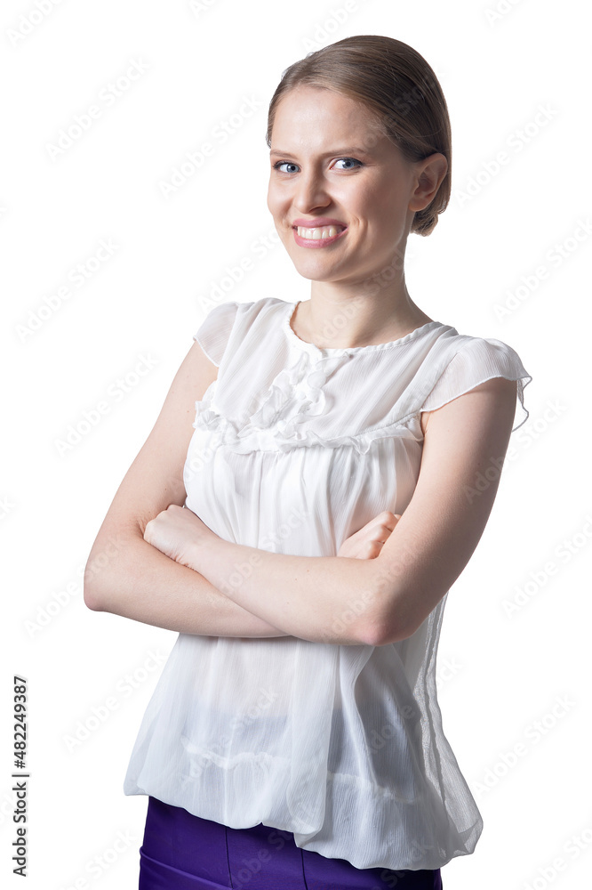 Portrait of beautiful young woman isolated on white background Portrait of beautiful young woman isolated on white background