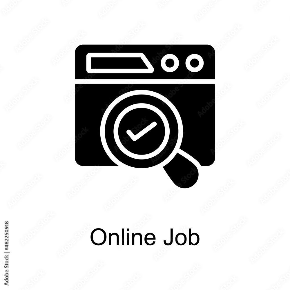 Online Job vector Solid icon for web isolated on white background EPS 10 file Online Job vector Solid icon for web isolated on white background EPS 10 file