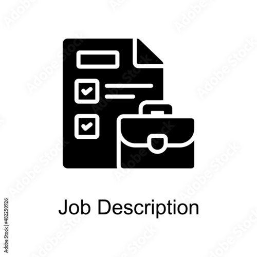 Job Description vector Solid icon for web isolated on white background EPS 10 file