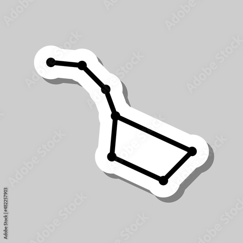 Big Dipper simple icon. Flat desing. Sticker with shadow on gray background.ai