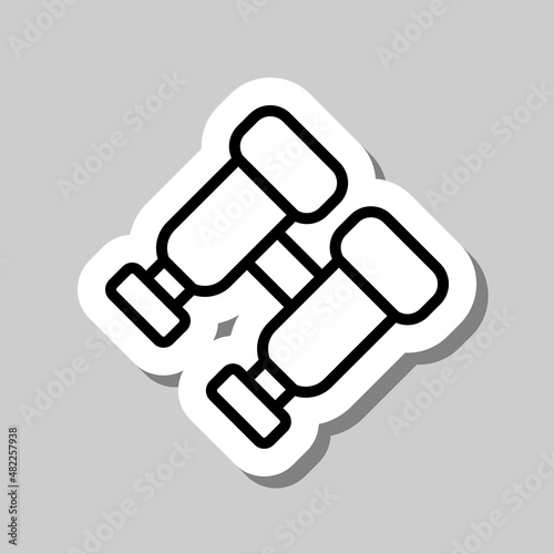Binoculars simple icon. Flat desing. Sticker with shadow on gray background.ai