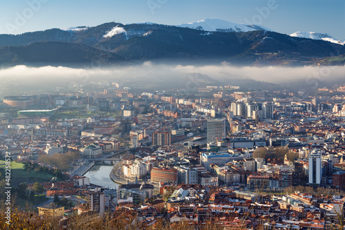 View of city of Bilbao in a winter day, Basque Country, Spain.