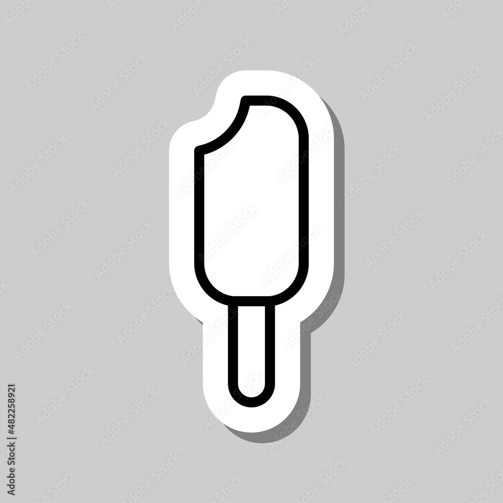 Icecream simple icon vector. Flat desing. Sticker with shadow on gray background.ai Icecream simple icon vector. Flat desing. Sticker with shadow on gray background.ai
