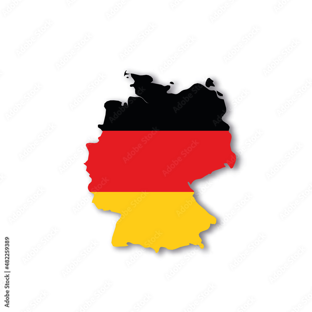 Germany national flag in a shape of country map Germany national flag in a shape of country map