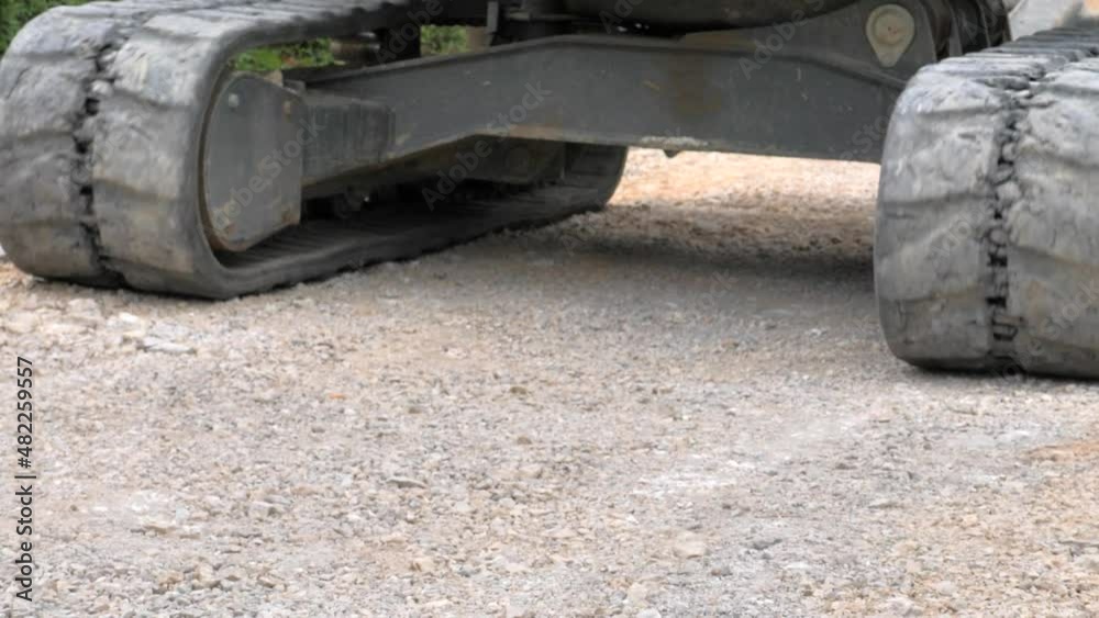 Construction machines heading to the working area