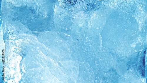 Obraz na plátně Close-up of broken ice, macro top shot.