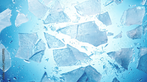 Close-up of broken ice  macro top shot.