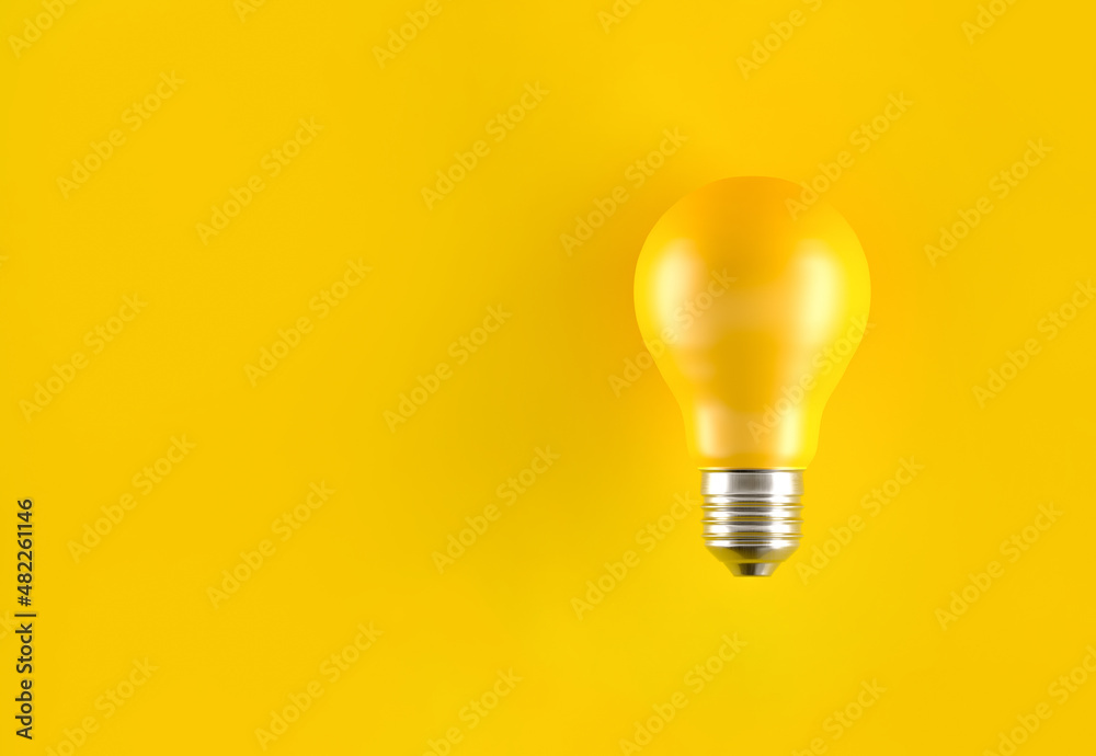 3d illustration. yellow bulb. Innovation and inspiration concept.