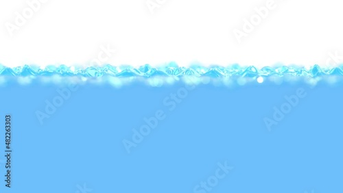 Realistic DOF camera 3D animation of the draining blue water rendered in UHD with alpha matte