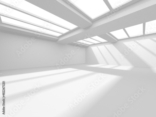 Illuminated corridor interior design. Empty Room Interior Background