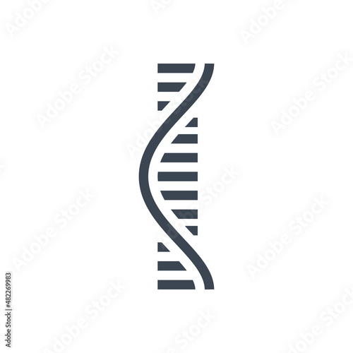 RNA related vector glyph icon. RNA sign. Isolated on white background. Editable vector illustration