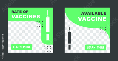 COVID-19 social media post template set, editable promotional online advertising square campaign banners, Omicron variant, booster vaccination, third jab, isolated on background