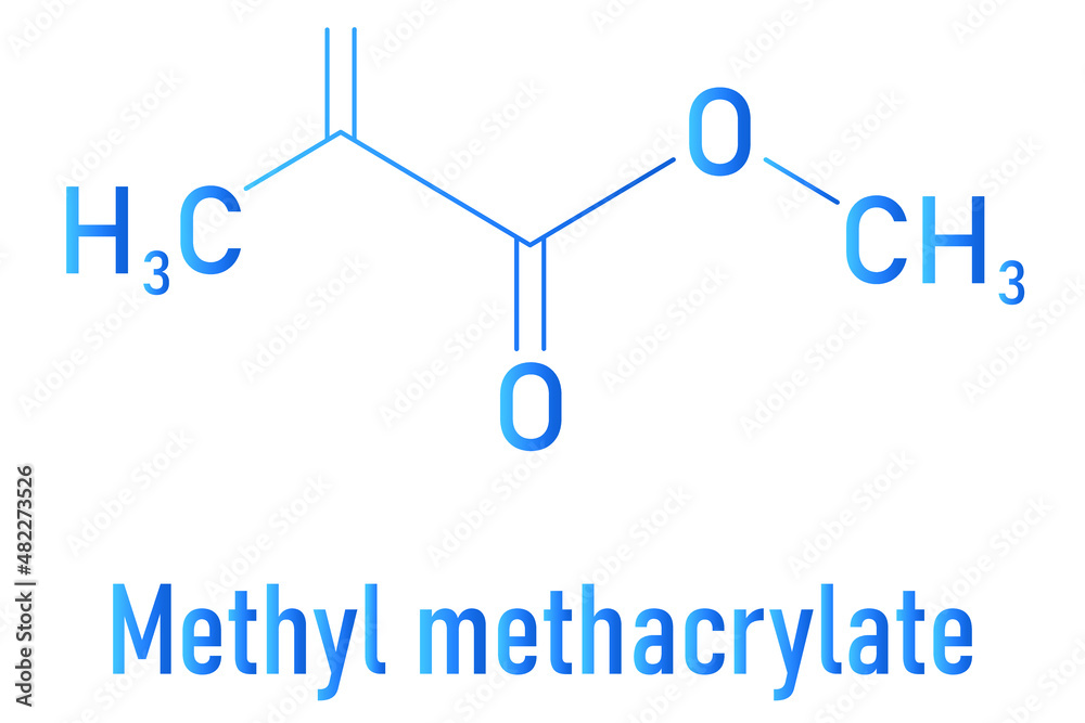 Methyl methacrylate molecule, poly(methyl methacrylate) or acrylic