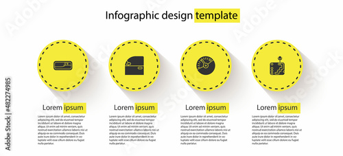 Set Car door handle, , Speedometer and Gear shifter. Business infographic template. Vector