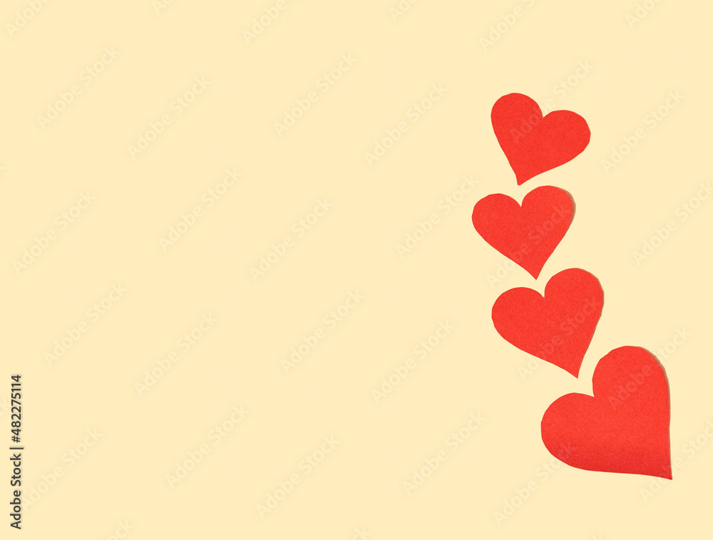 yellow background with red hearts valentine theme valentine concept love
