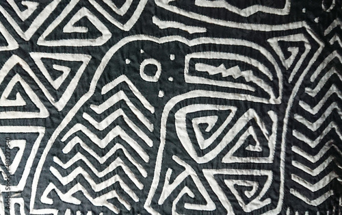 Mola appliqué textile - Guna indigenous people, Panama  photo