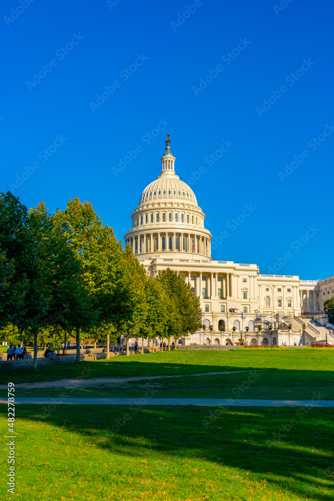 Fototapeta premium The United States Capitol, often called the Capitol Building, is the home of the United States Congress and the seat of the legislative branch of the U.S. federal government. Washington, United States