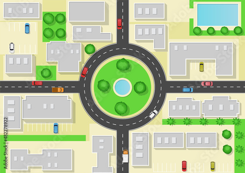 City landscape top view