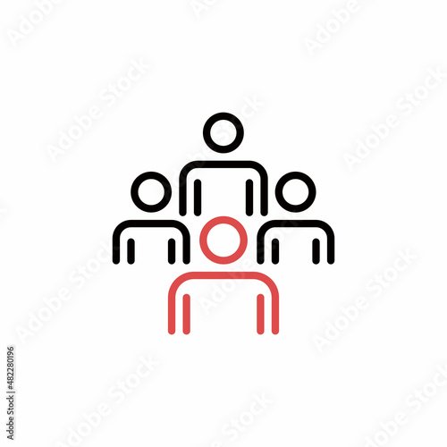 Team Work Team Friend Leader Outline Icon, Logo, and illustration