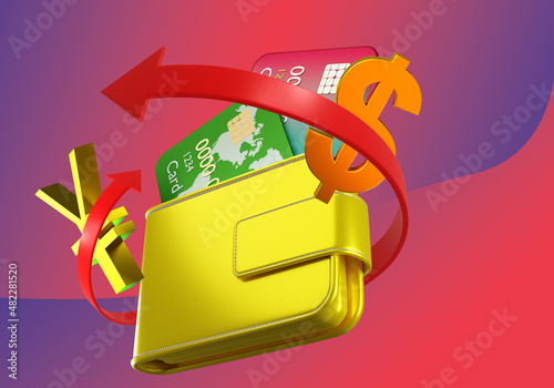 Currency exchange. Wallet w...