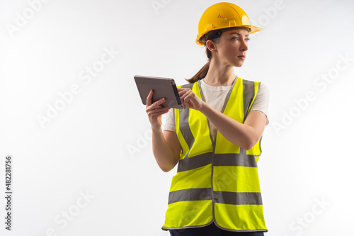 Architect with tablet. Woma...