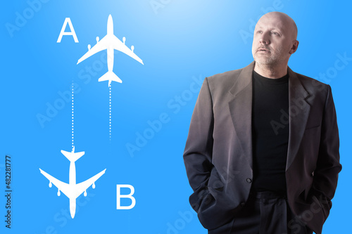 Portrait businessman next t...
