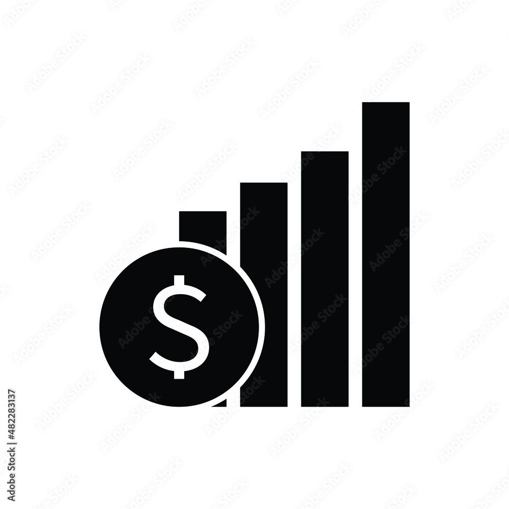 Money profit analitycs icon design isolated on white background Money profit analitycs icon design isolated on white background