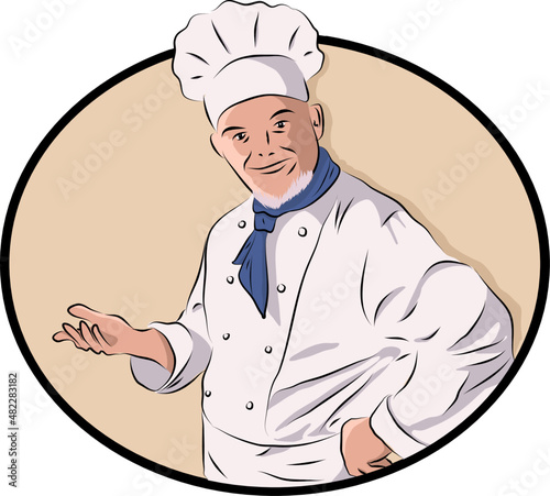 chef with a tray
