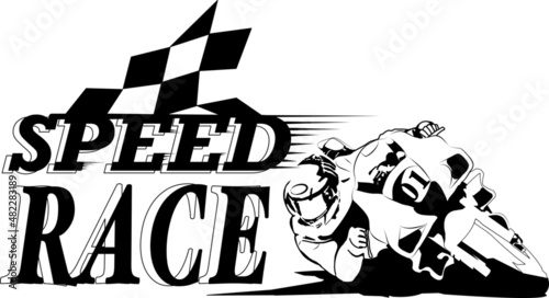 horse racing emblem motobike