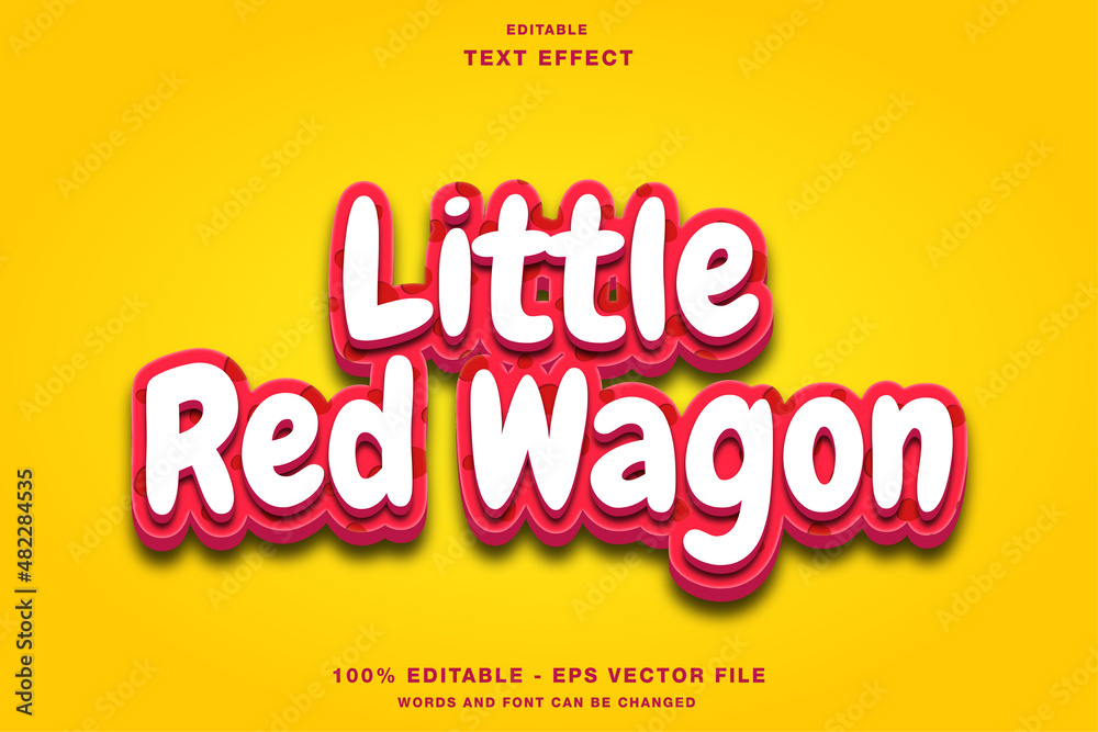 Little Red Wagon Cartoon Editable Text Effect