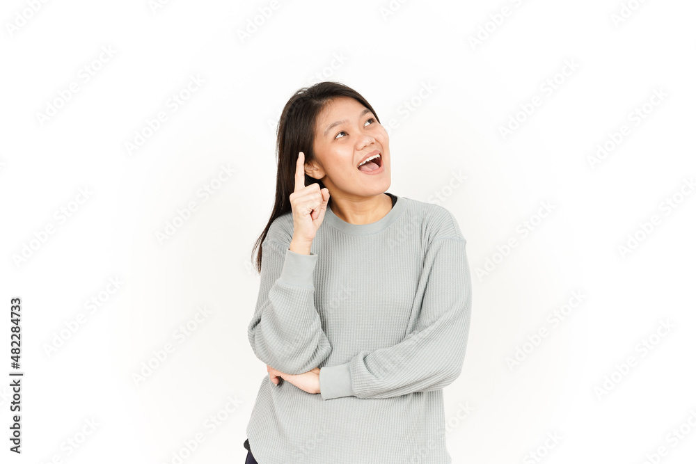 Thinking Gesture Of Beautiful Asian Woman Isolated On White Background Thinking Gesture Of Beautiful Asian Woman Isolated On White Background