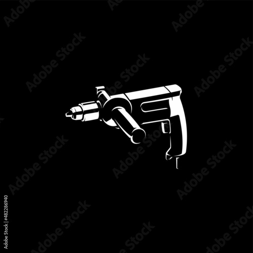 silhouette of electric drill vector