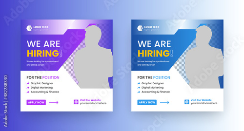 We are hiring for job vacancy Social Media Post Or Instagram Promotional Social Media Square Banner Template Design