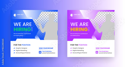 We are hiring for job vacancy Social Media Post Or Instagram Promotional Social Media Square Banner Template Design