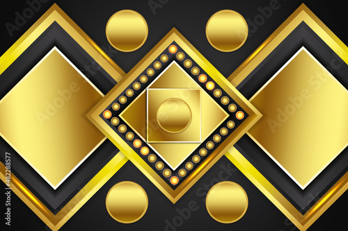 Abstract background rectangle shape with black and gold color