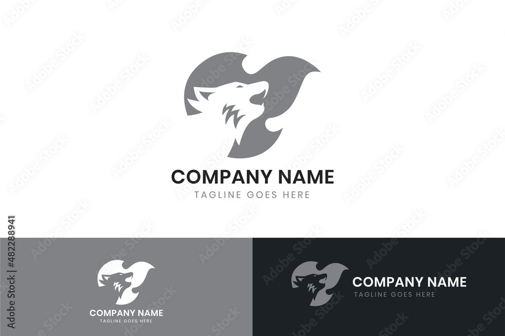 Wolf logo template design. Wolf vector icon design.