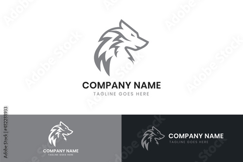 Wolf logo template design. Wolf vector icon design.