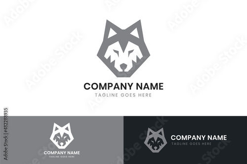 Wolf logo template design. Wolf vector icon design.