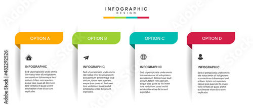 Steps business timeline process infographic template design with icons