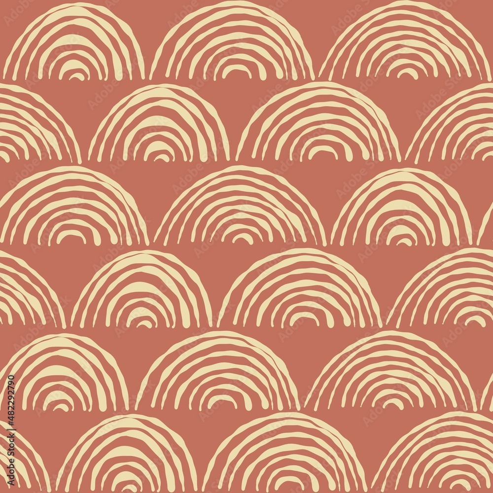 Vector geometric pattern. Simple Scandinavian stylish texture. Repeating rainbow. Doodle hand drawn illustration. Vector geometric pattern. Simple Scandinavian stylish texture. Repeating rainbow. Doodle hand drawn illustration.