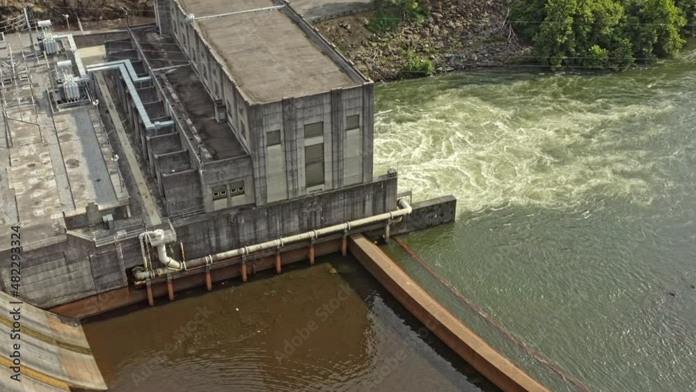 Allatoona Dam Georgia Aerial v4 tracking footage of hydroelectricity ...