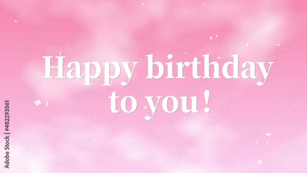 ペールピンク 誕生日 happy Birthday テキスト アニメーション モーショングラフィックス ペールピンク 誕生日 happy Birthday テキスト アニメーション モーショングラフィックス