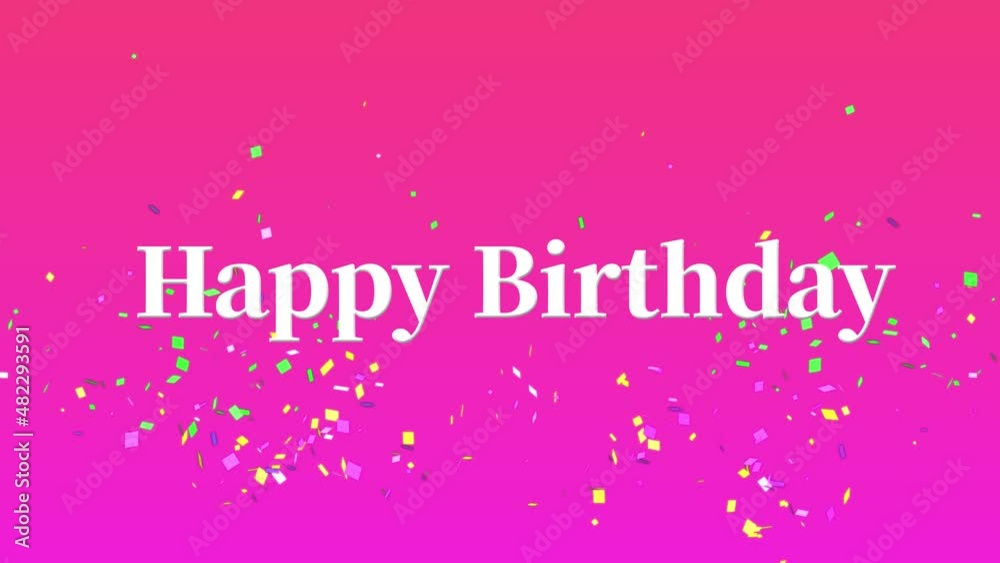 ピンク 誕生日 happy Birthday テキスト アニメーション モーショングラフィックス ピンク 誕生日 happy Birthday テキスト アニメーション モーショングラフィックス