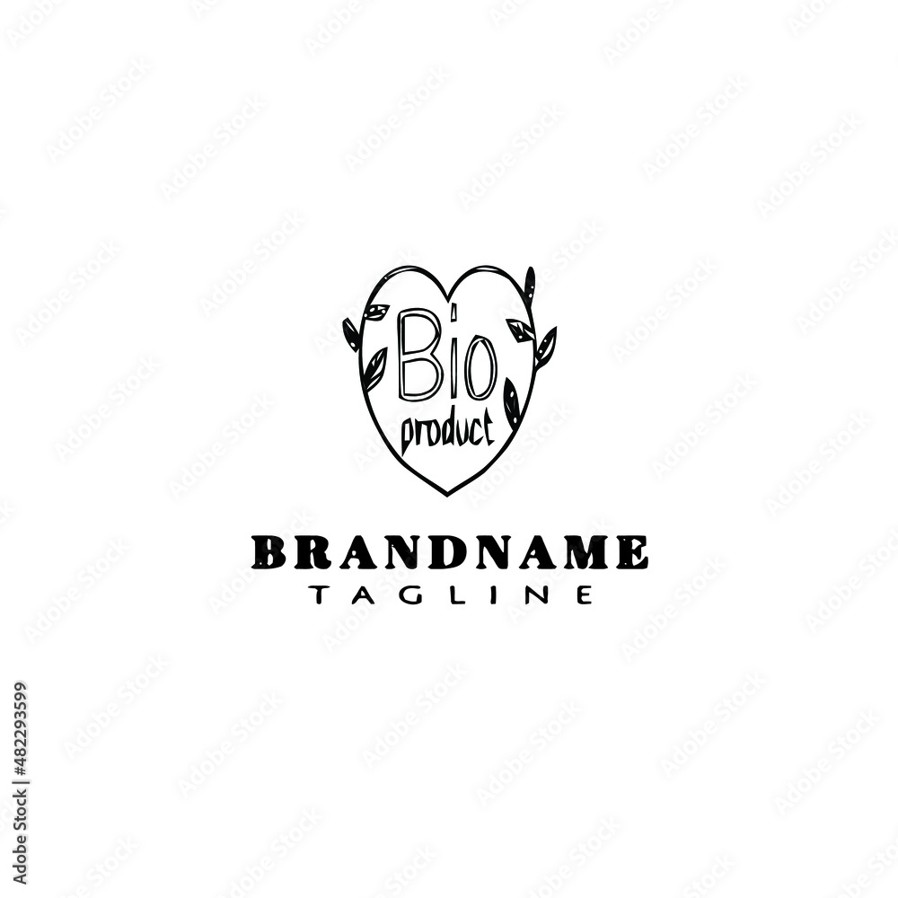 bio product logo design template icon black isolated vector cute