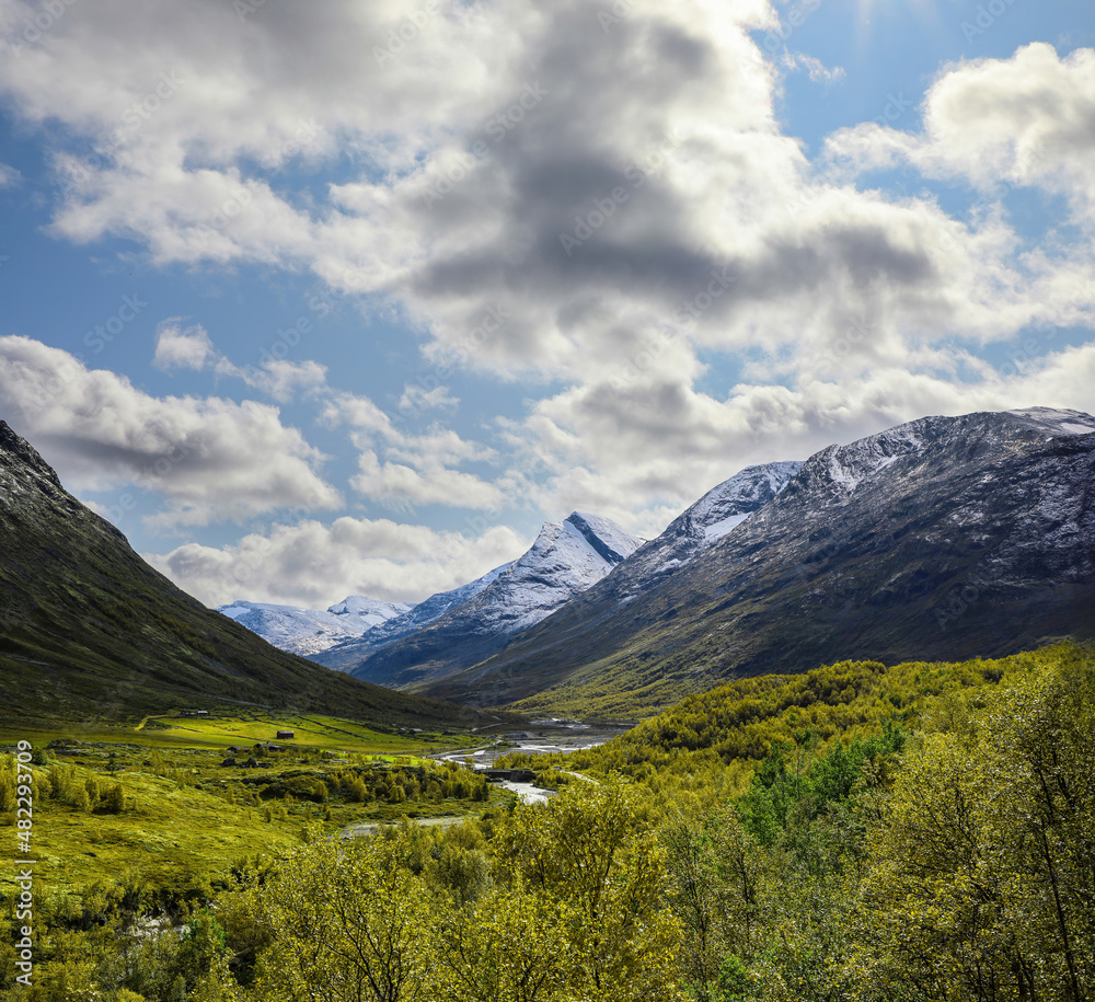 Stream through the beautiful nordic mountain landscape